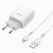 Сетевое зарядное устройство HOCO C72A Glorious с кабелем для Apple Lightning (белое)