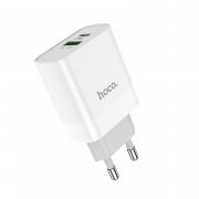 Превью Сетевое зарядное устройство Hoco C80A USB/Type-C с кабелем для Apple (Lightning - Type-C) (белое) &mdash; 8