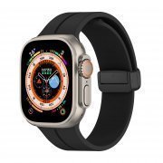 Ремешок - ApW29 для Apple Watch 44 mm силикон на магните (черный)