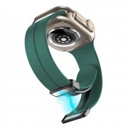 Ремешок - ApW29 для Apple Watch 45 mm силикон на магните (сосновый зеленый) — 3