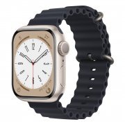 Ремешок - ApW26 Ocean Band для Apple Watch 44 mm Watch 42 mm силикон (черный)