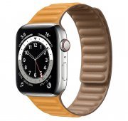 Ремешок - ApW31 для Apple Watch 42 mm экокожа на магните (оранжевый)