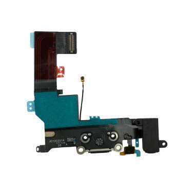 Шлейф для Apple iPhone SE на разъем зарядки/разъем гарнитуры/микрофон (черный) &mdash; 1