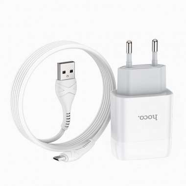 Сетевое зарядное устройство HOCO C72A Glorious с кабелем micro-USB (белое) &mdash; 4