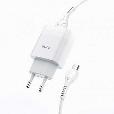 Сетевое зарядное устройство HOCO C72A Glorious с кабелем micro-USB (белое) &mdash; 3