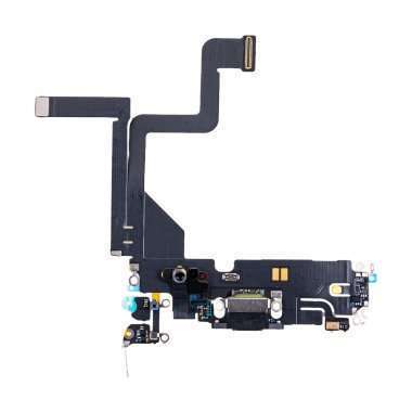 Шлейф для Apple iPhone 14 Pro на разъем зарядки/микрофон (черный) Премиум — 1