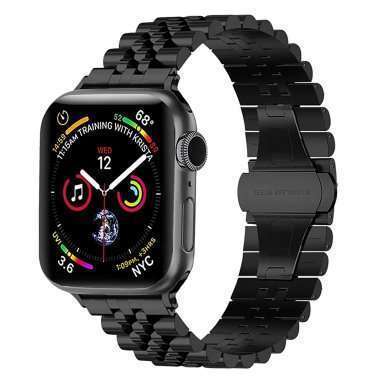 Ремешок ApW35 для Apple Watch 49 mm металл блочный на застежке (черный) — 1